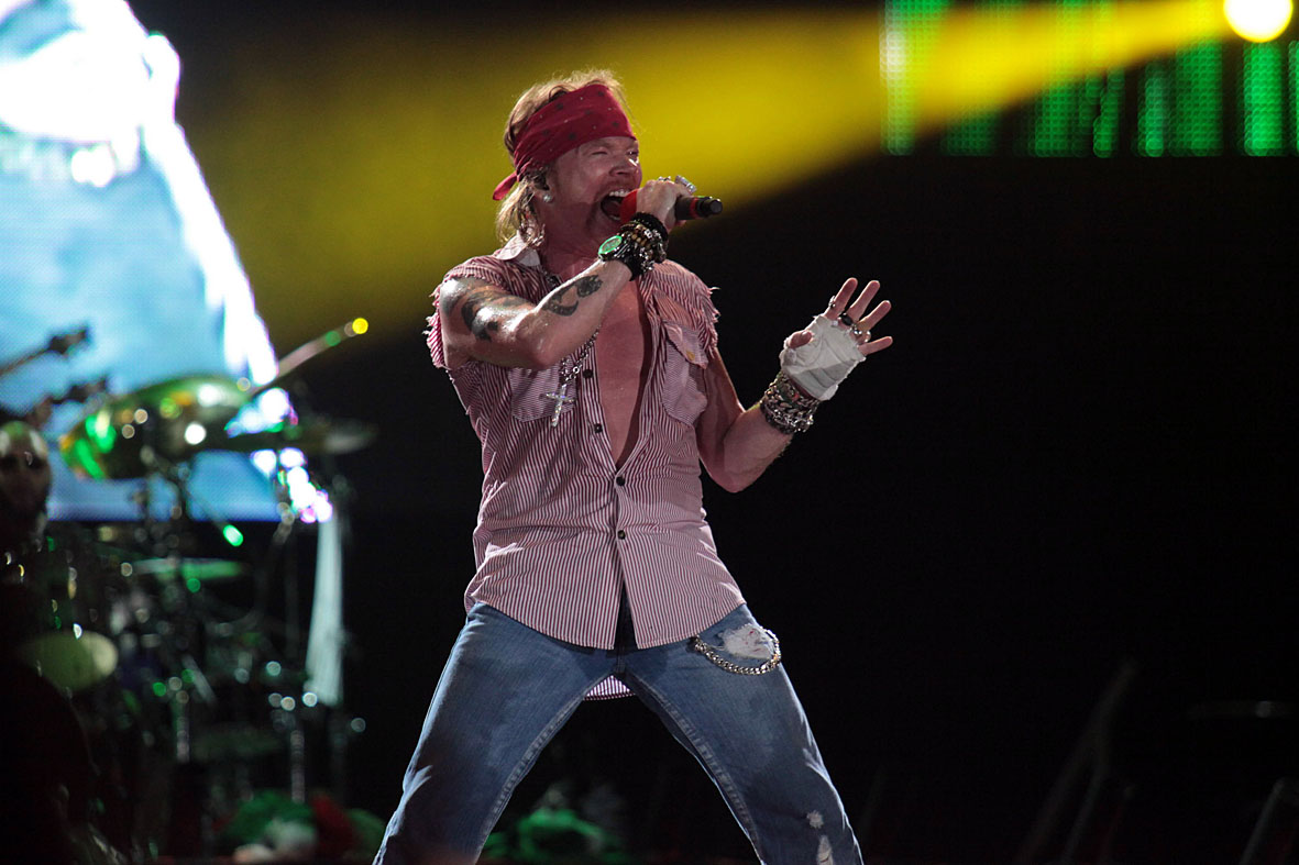 Axl Rose em show do Guns N Roses em São Paulo: nova data no Rio não está descartada.MRossi/Divulgação
