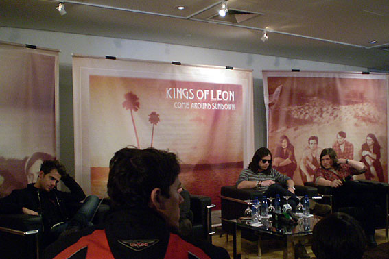 O quarteto Kings of Leon fala com a imprensa paulista antes do show no SWU.Camila Téo/BR Press