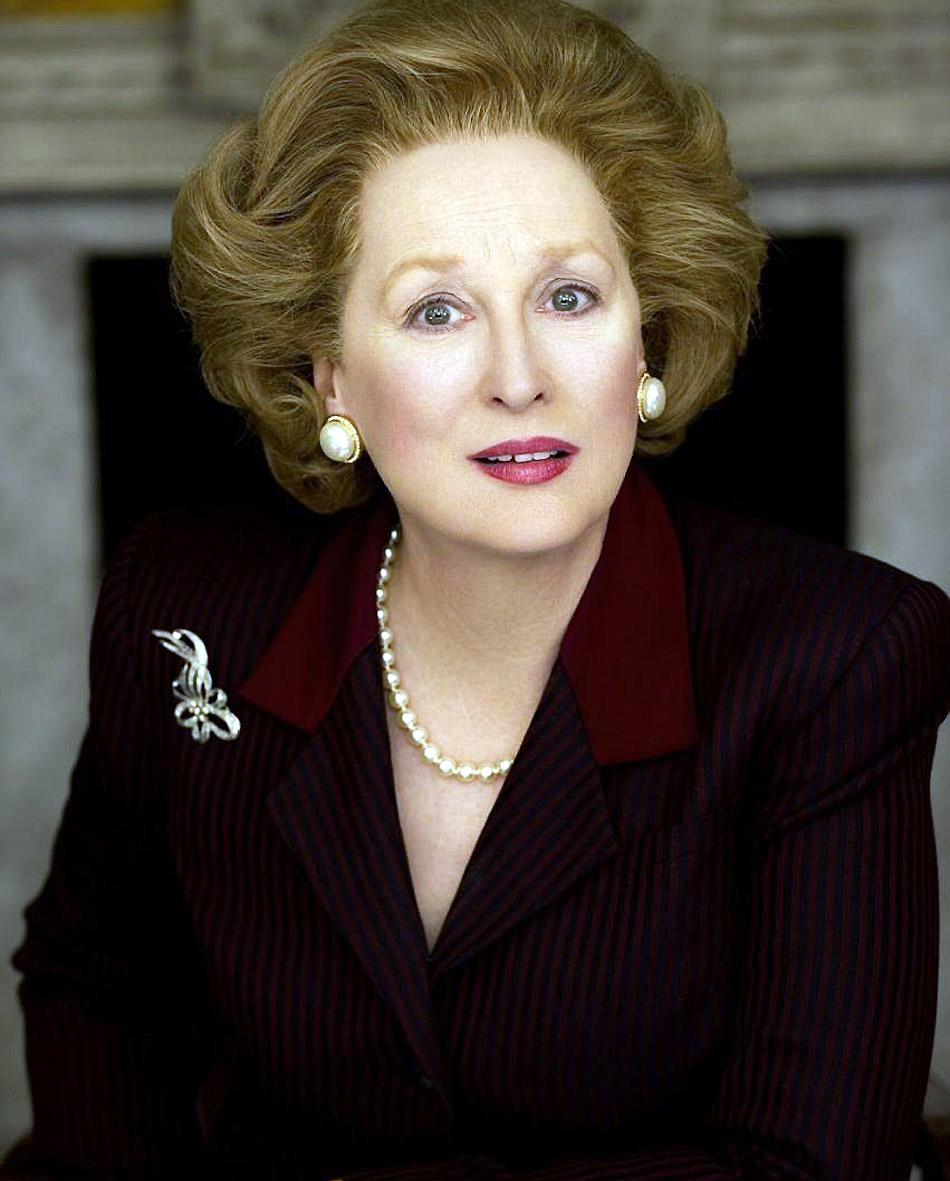 A caráter: Meryl Streep como Margaret Thatcher. Divulgação/allmoviephoto.com