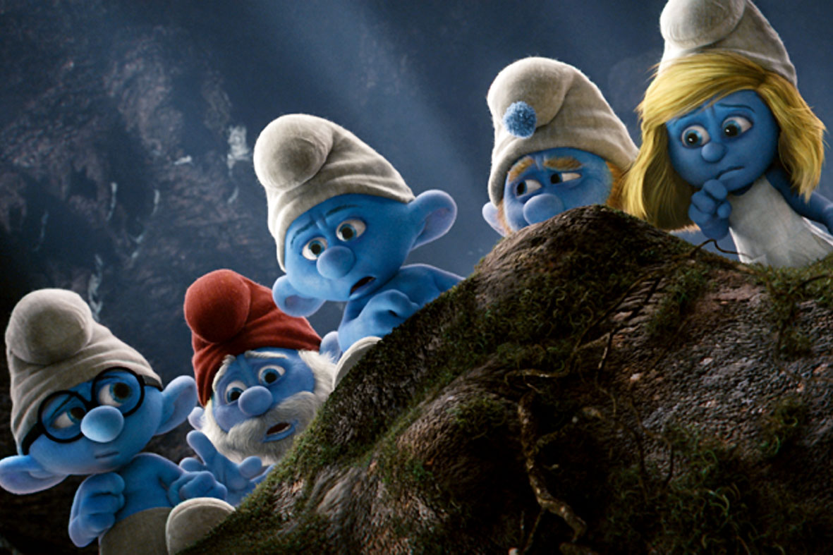 Os Smurfs: filme deve ficar restrito ao público infantil. Divulgação