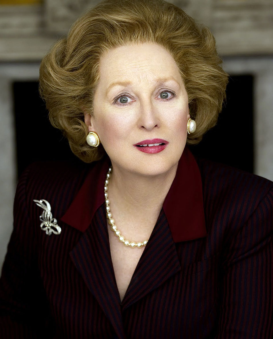 Meryl Streep como Margaret Thatcher em A Dama de Ferro. Divulgação
