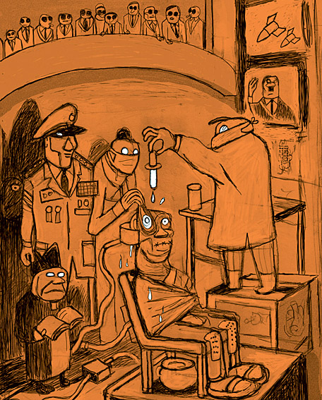Uma das ilustrações de Angeli para o livro Laranja Mecânica. Foto: Divulgação