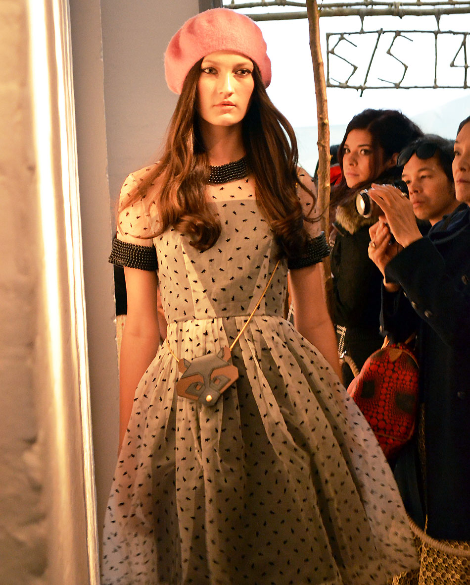 Vestido de Orla Kiely: fashion até no piquenique. Foto: Marina Neves/BR Press