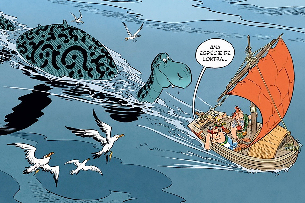 Asterix Entre os Pictos tem viagem à Escócia e encontro  com Monstro do Logo Ness. Reprodução