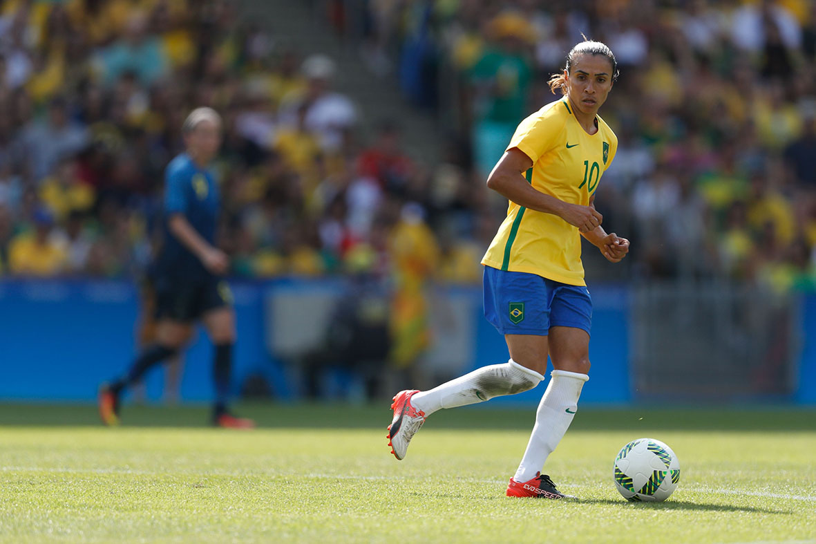 Brazilian female football team captain Marta is 30 and probably Rio 2016 will be her last Olympiad. Photo: Fernando Frazão/Agência Brasil
