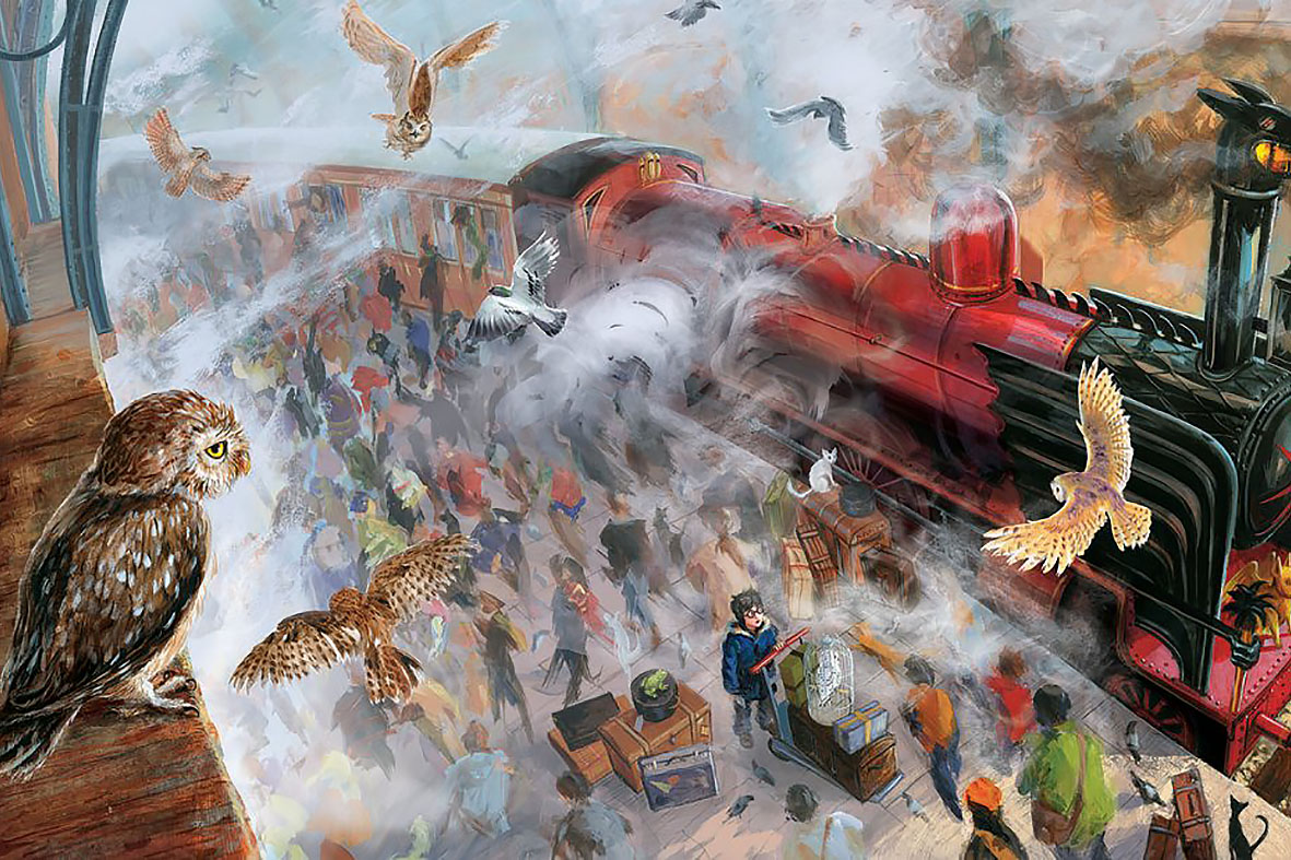 Harry Potter e a Pedra Filosofal ilustrado por Jim Kay: versão animada em e-book.  Reprodução: pottermore.com