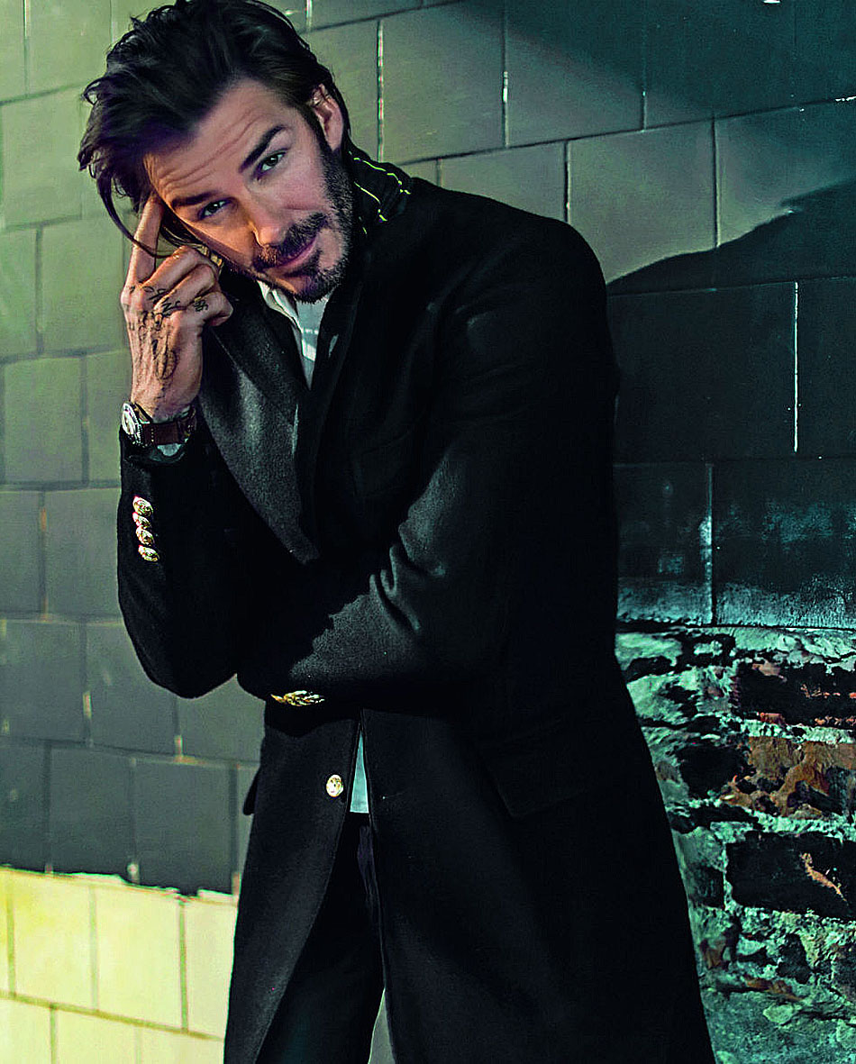 David Beckham vestindo look da sua loja