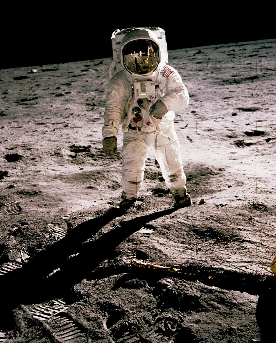 Missão da Apollo 11 tripulada pousa na lua em Julho de 1969. Foto: NASA/Neil A. Armstrong
